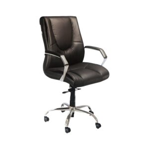 Medium Back Leather Office Chair with Chrome Base - LDI 044