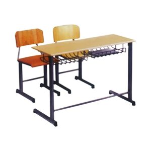 Two-Seater Classroom Desk and Chair Set (Rectangular Frame) - LTR 026